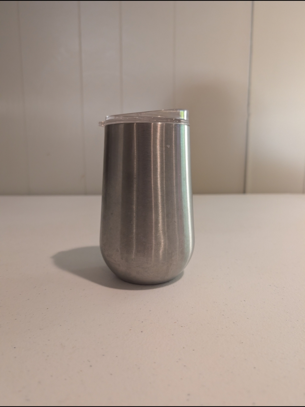 Stainless Steel Insulated Tumbler with Clear Lid - Silver